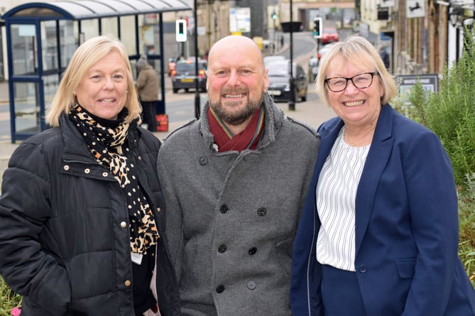 Councillors Jane Pascoe and Richard Dorling with MP for South East Cornwall Sheryll Murray