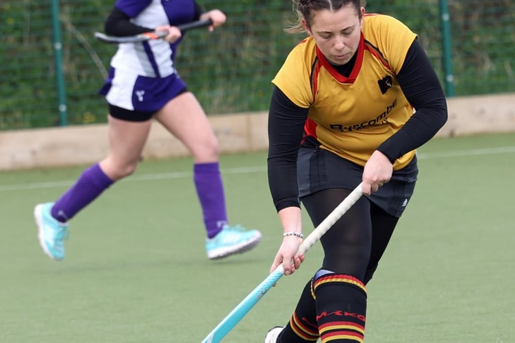 Caradon Seconds' Laura Hill in action against Okehampton Seconds.