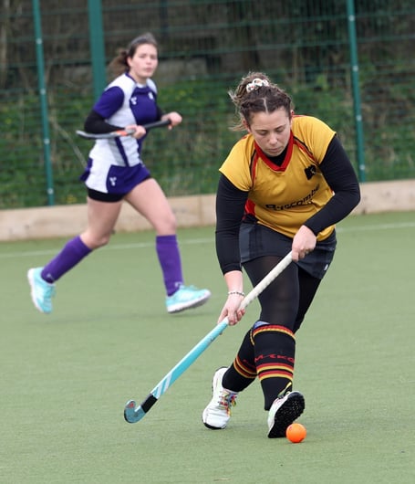 Caradon Seconds' Laura Hill in action against Okehampton Seconds.