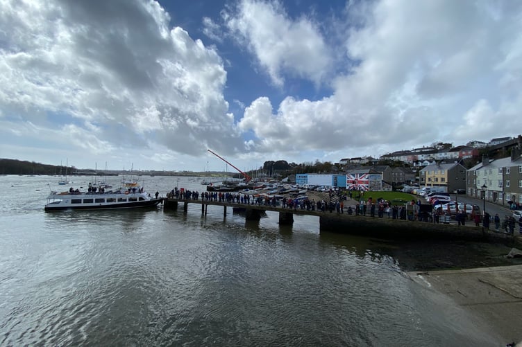 Huge crowds of people queued up for the ferry ride