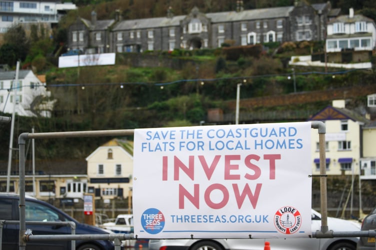 A banner was displayed near Buller Quay car park