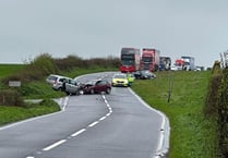 Road closed for hours following multi car collision 