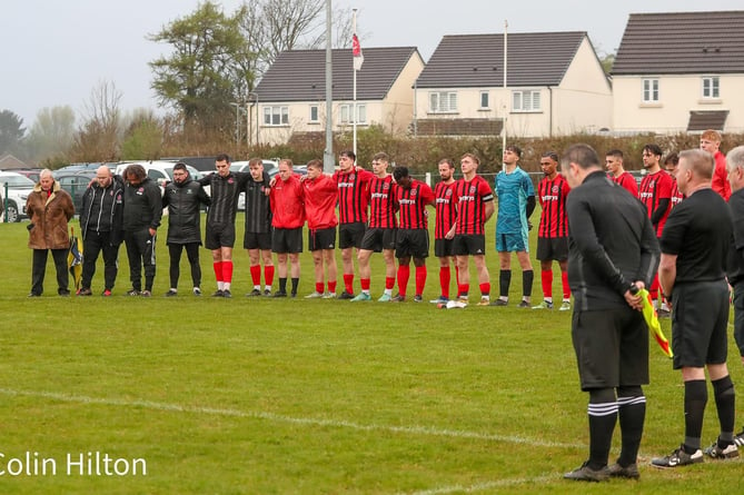 Dobwalls' players, management team and the match officials were amongst those who took part in a minute's silence for club legend Andy Yeatman who recently passed away.
