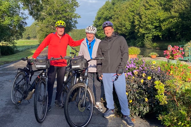 Jim Bennet, centre, with sons Richard and William in Brittany on an earlier cycling challenge