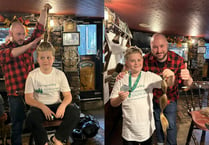 Young rugby player has long hair cut off in aid of children's hospice