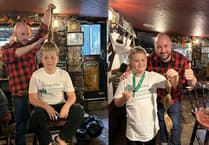 Young rugby player has long hair cut off in aid of children's hospice