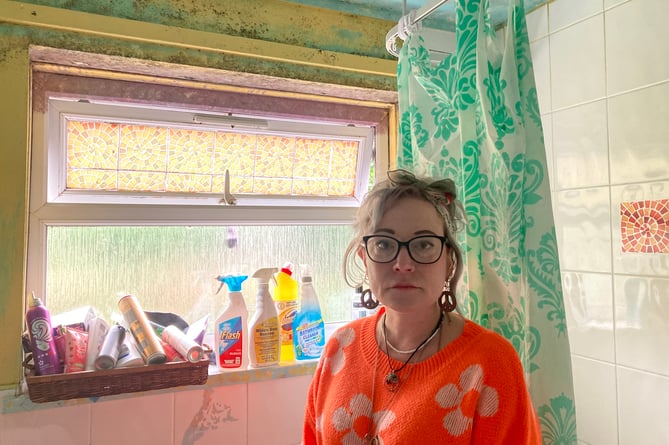 MD_DCM_Liz Pannell lives in a Cornwall Council owned property in Cowdray Close of Saltash. She has had issues with damp and mould in her property for the past two years.
The mould in her bathroom is particularly bad.