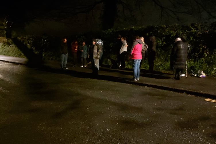 Some of those gathered at 3am in the spot where Mr Riddiough-Allen died.