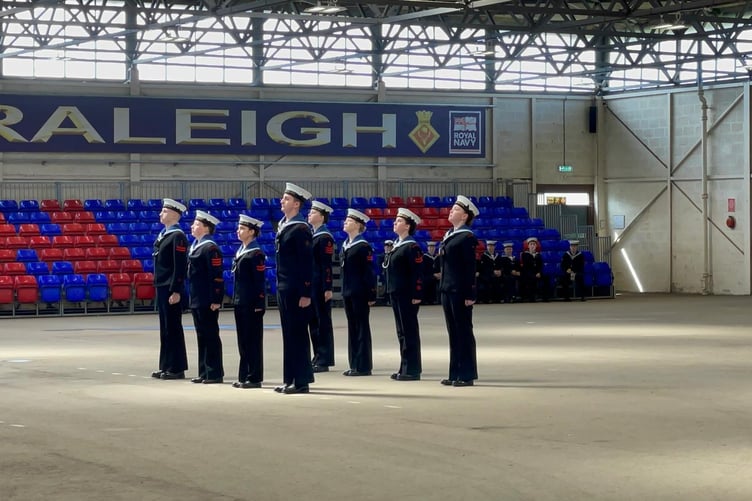 The group performed an eight-minute choreographed drill display to music with over 400 movements from memory