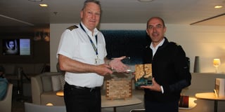 Harbour master celebrates visit of new cruise ship