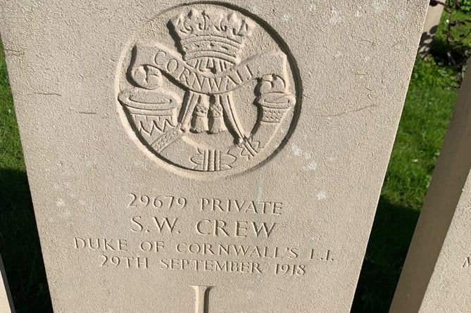 A Duke of Cornwall's light infantry grave at the cemetery in Poland 