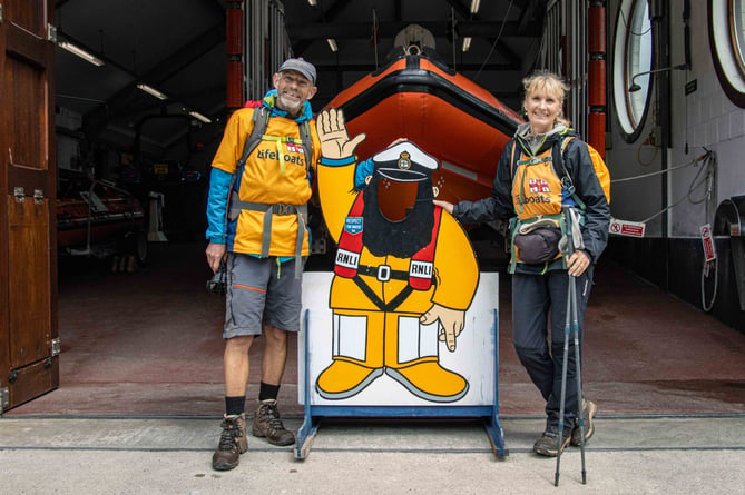 Sally and Antony Brown at Looe Lifeboat Station  