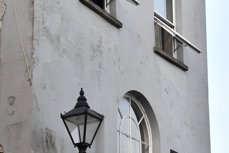 Smoke was seen to be issuing from the three storey property. (Picture: Adrian Jasper)