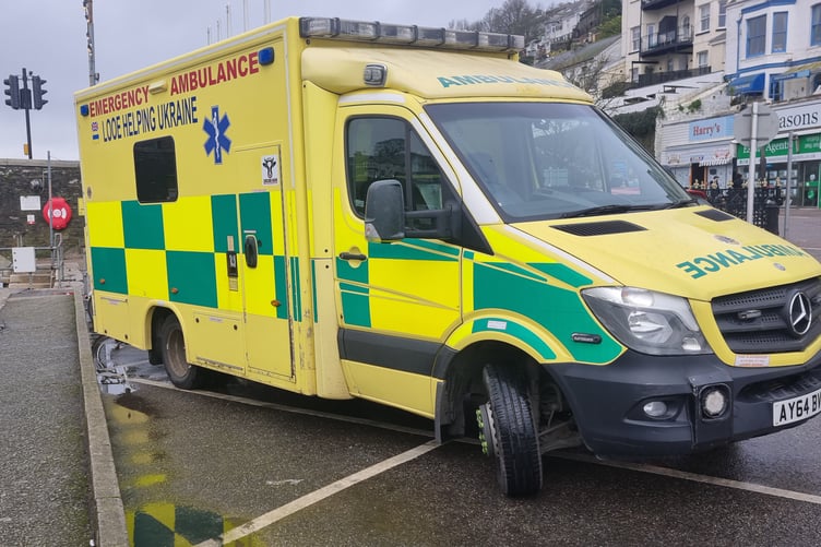The Looe helping Ukraine ambulance