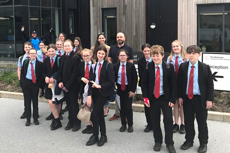 Liskeard school students at the Workshed