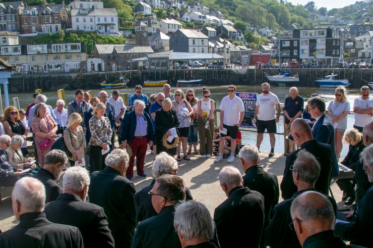 Conservative MP for South East Cornwall Sheryll Murray lay a wreath during Looe Fisherman’s Remembrance service