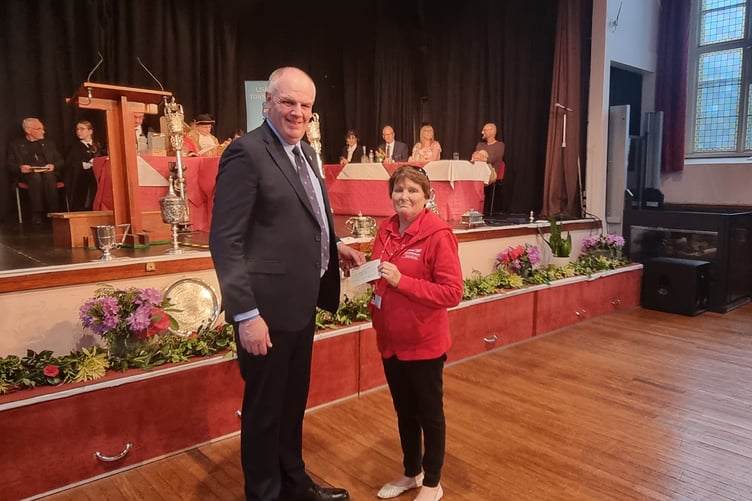 A cheque was presented to the Cornwall Air Ambulance. (Picture: Terry Whitty)