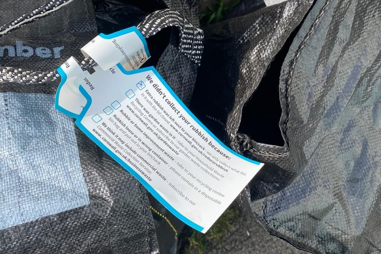 The reason given for a missed collection was noted on a tag