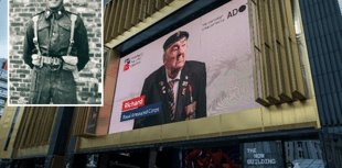 Veteran pictured on London billboards for 80th anniversary campaign