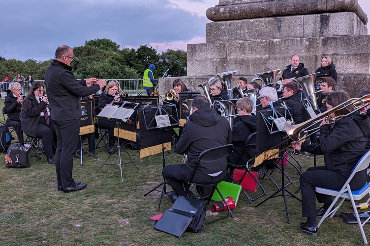 Bodmin Town Band performing to those in attendance