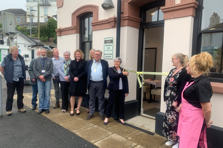 The Trackside cafe was officially opened by mayor Cllr Julia Peggs and her consort Geoff Peggs