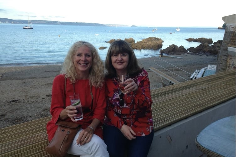 Moira and Margaret in Cawsands, Rame Peninsula May 2019