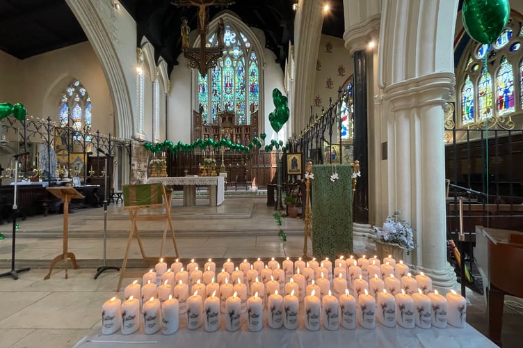 Candles - 72 - remember the lost at Grenfell Memorial Service - Cornwall Hugs