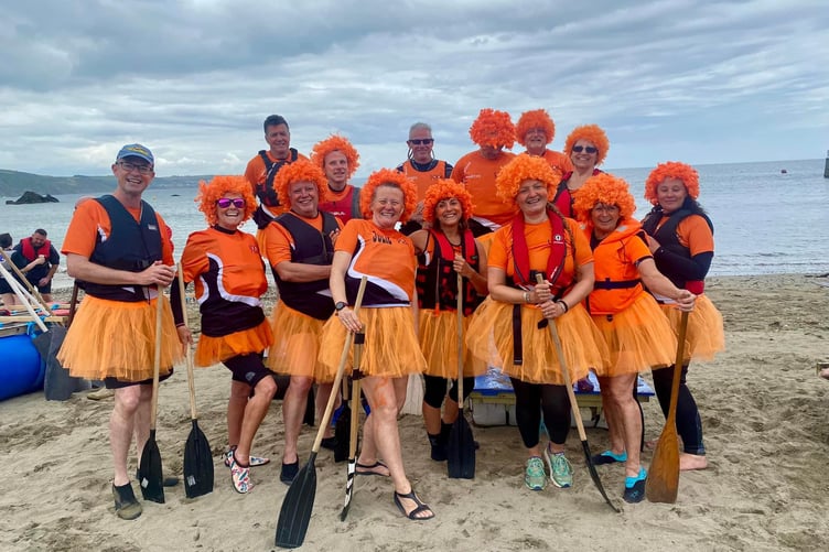Looe Pioneers and Sea Swimmers raising funds for cancer research and Looe RNLI. (Picture: Julie Gregory)