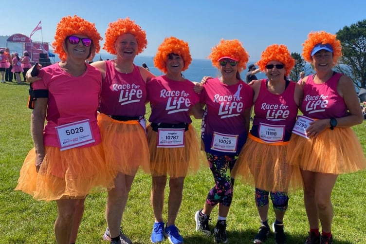 Looe pioneers during the Race for Life. (Picture: Julie Gregory)