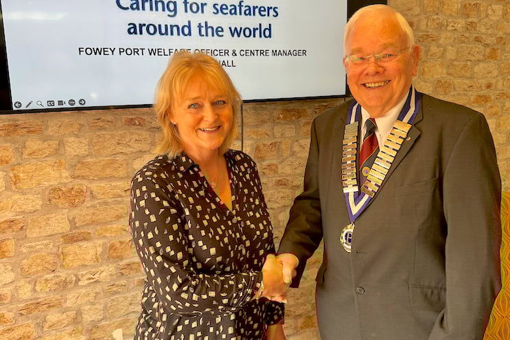 Mission port welfare officer Evette Hall is welcomed to the Probus Club of St Austell.