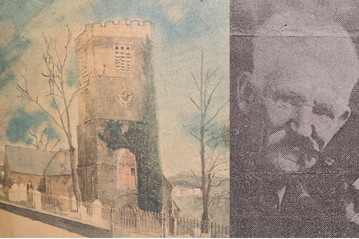 Nicholas Tinman took a picture of the church in Tywardreath with him when he emigrated to America.