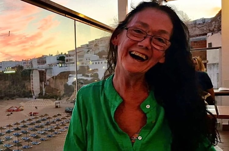 the late Kim McColgan O'Reilly, landlady of The Boot in Calstock