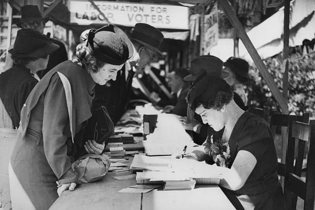 Historic Image of people voting