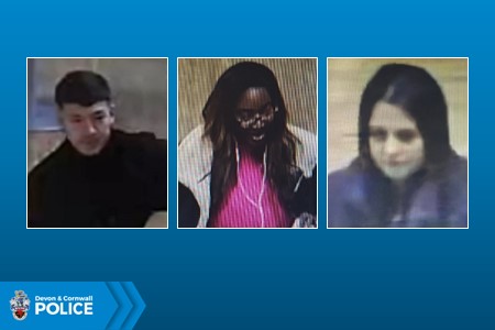 Devon and Cornwall Police want the public's help to identify these three individuals in connection with recent fraudulent activity in Liskeard