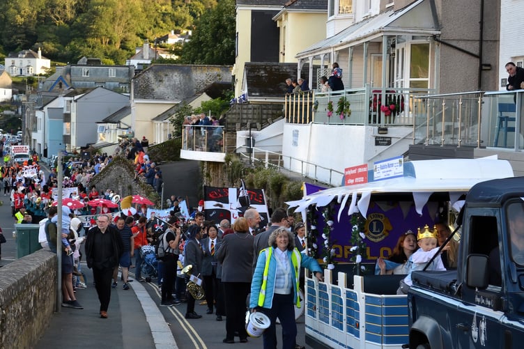Looe carnival grand procession on Saturday Aug 3