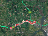 Traffic mayhem at bridge strike closes A38
