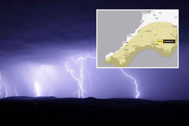 Cornwall Thunderstorm Warning