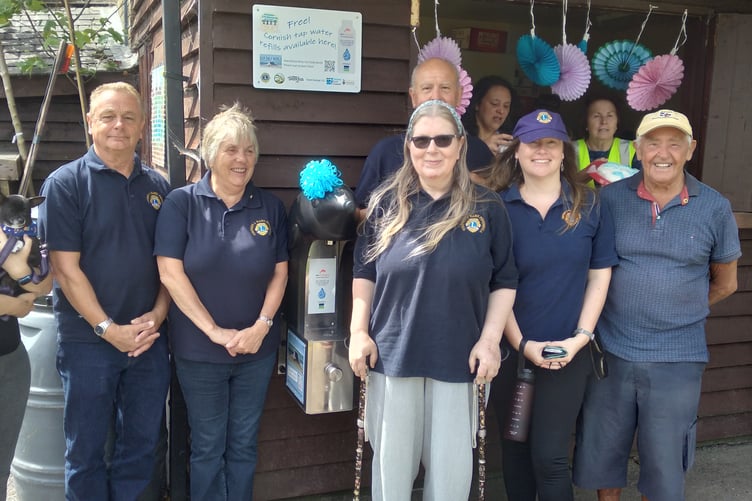 Torpoint & Rame Lions Club members with the new water refill station