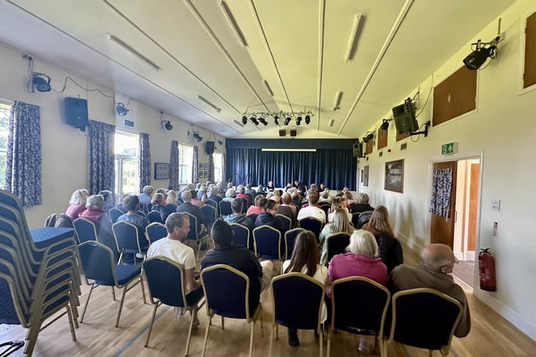 RESIDENTS at a meeting to discuss a new village shop for Harrowbarrow and Metherell. (Picture: Hanna Collins)