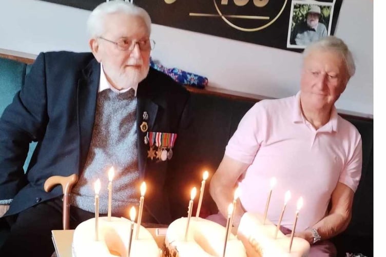 Len with his specially made 100th birthday cake