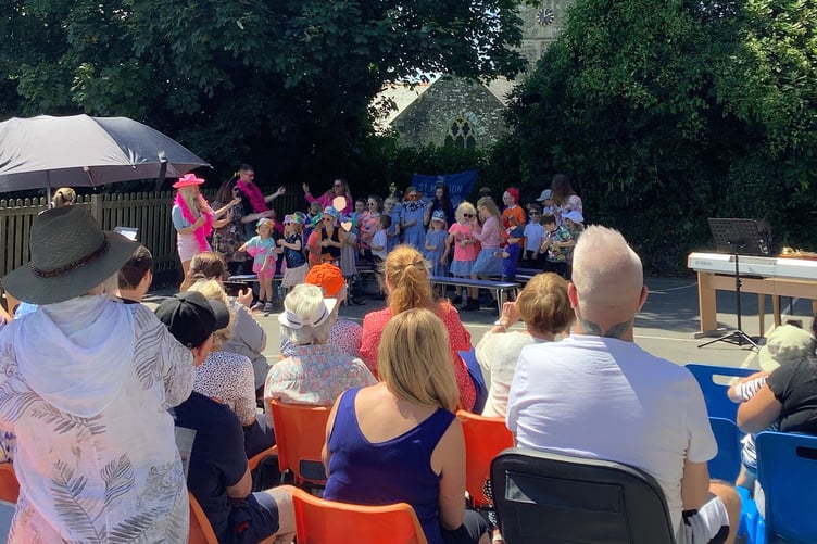 Pupils at St Mellion Primary School hosting their fundraising concert