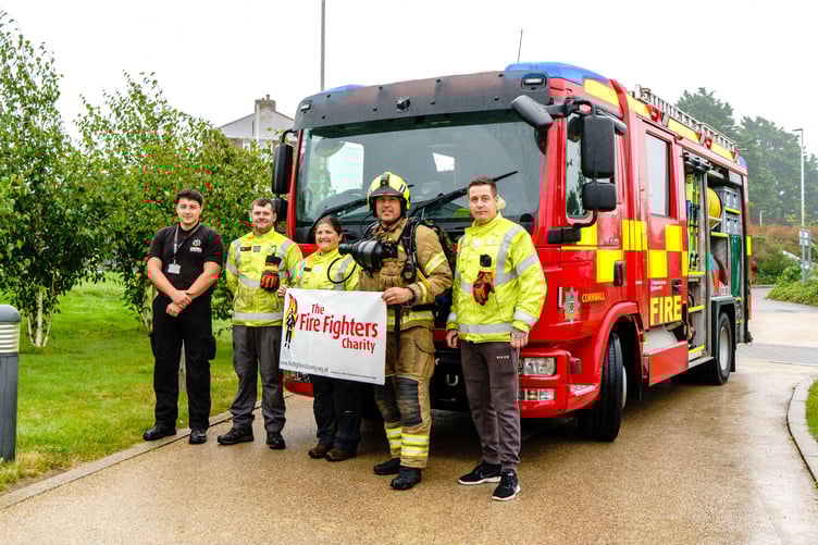 20 miles for 20 years: Lee supported by crew members raises over £1300 for firefighters charity