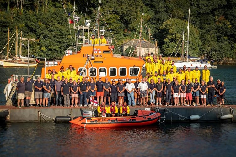 Fowey RNLI crew members and volunteers in the One Moment for One Crew photograph. Picture: Jack Stevens