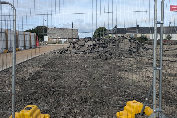 The building site in the Cattle Market taken at the weekend — the fencing layout suggests that a path is being created
