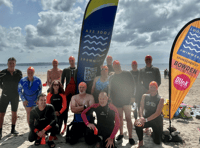 Looe Sea Swimmers brave the cold for men's health charity