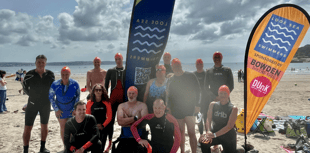 Looe Sea Swimmers brave the cold for men's health charity