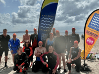 Looe Sea Swimmers brave the cold for men's health charity