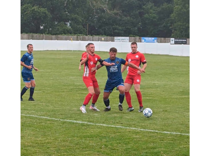 Torpoint skipper and striker Luke Cloke, pictured in action against Portishead Town earlier in the season, was in fine form in a losing cause at Street on Saturday. Picture: Sherrie Full