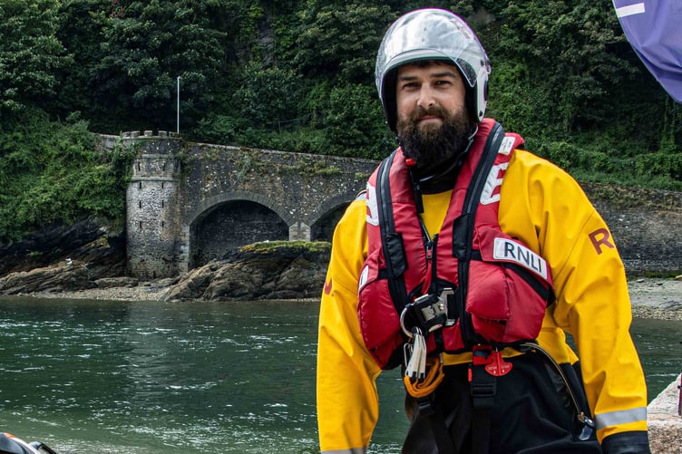 Looe RNLI volunteer crew Mark Turton after his first shout.