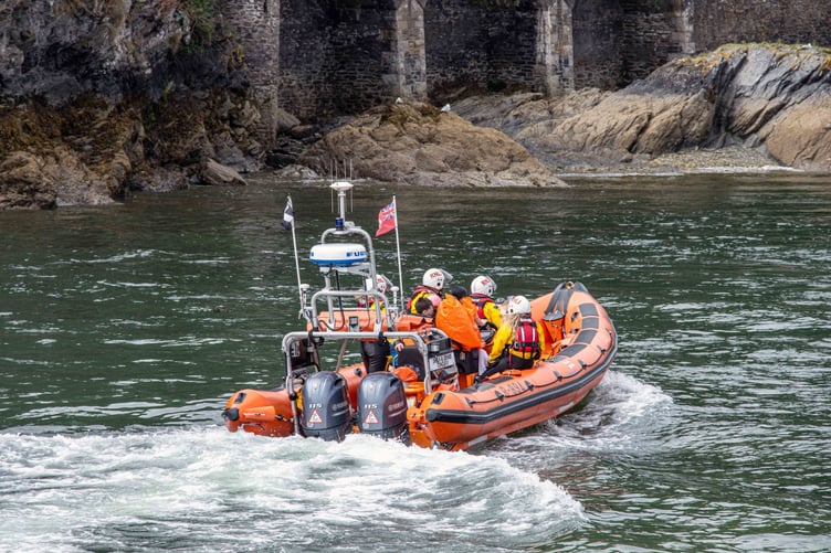 Looe RNLI’s Atlantic 85 returning to station.